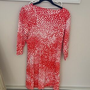 Mahi Gold Red and White Polka Dot Dress, size medium